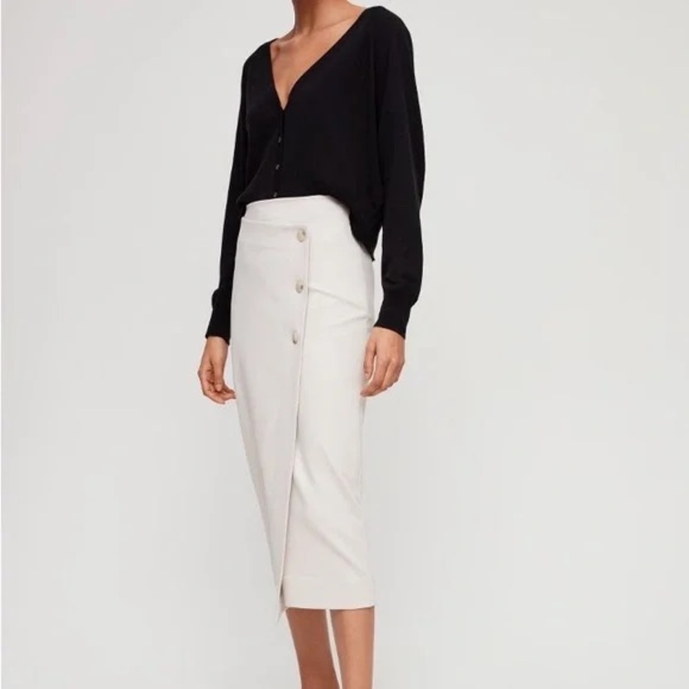 Babaton Aritzia Chic Cream Pencil Skirt